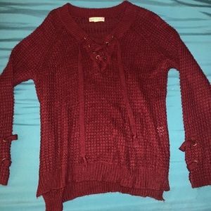 maroon sweater
